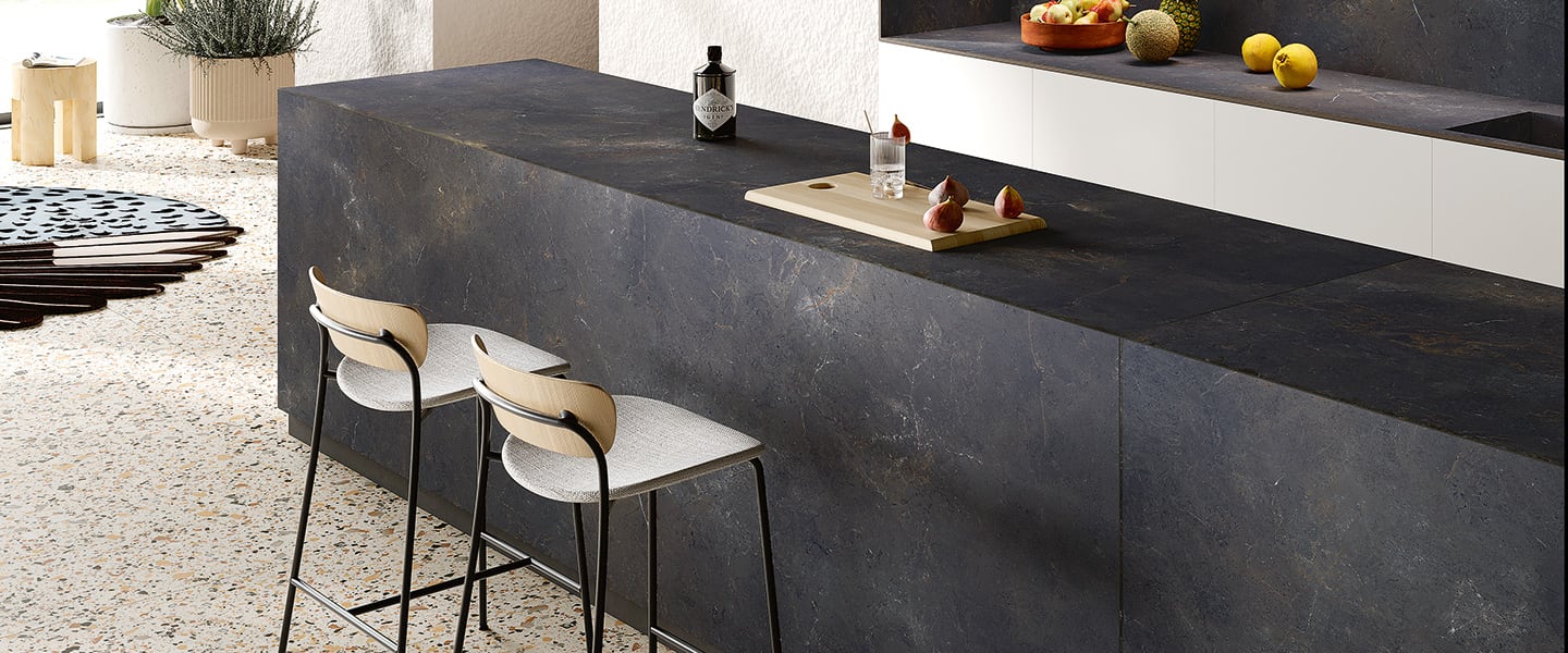 Top cucina Effetto Pietra black diamond