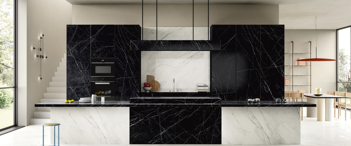 Top cucina Effetto Marmo dark marquina