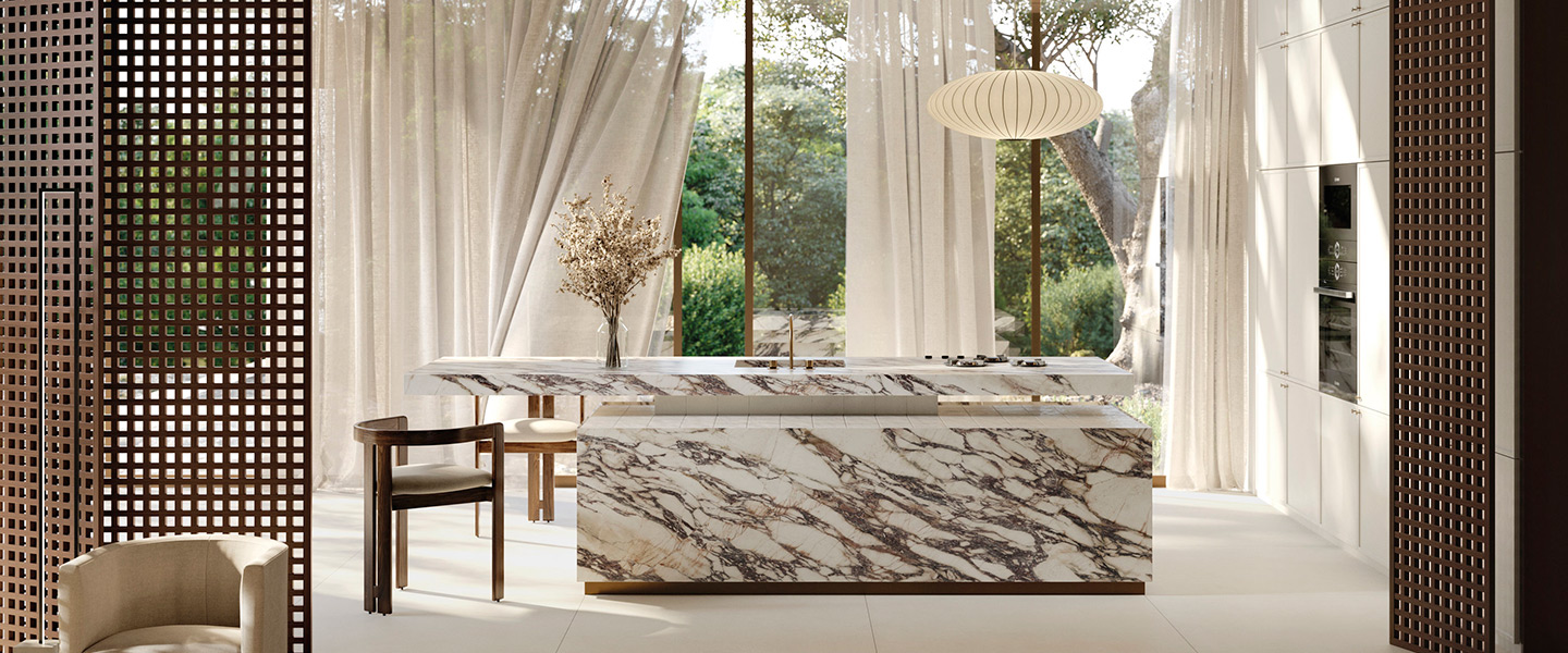 Top cucina Effetto Marmo fior di viola 4d