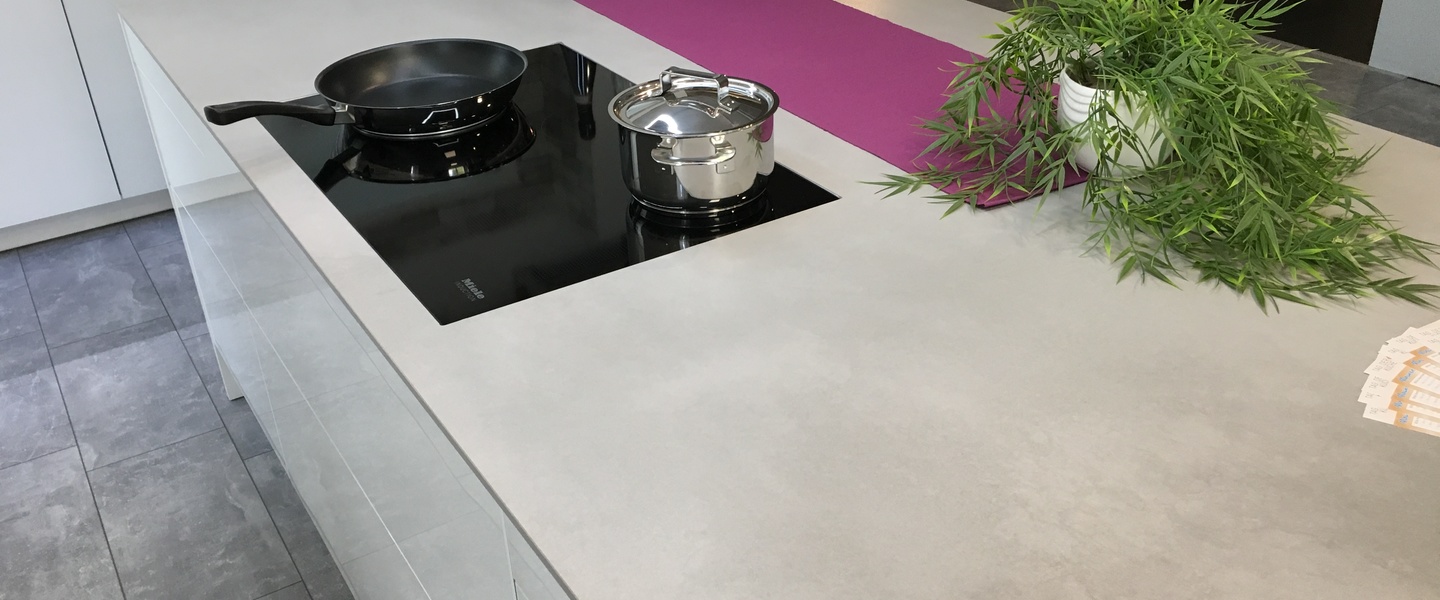 Top cucina Effetto Cemento / Resina urban argento