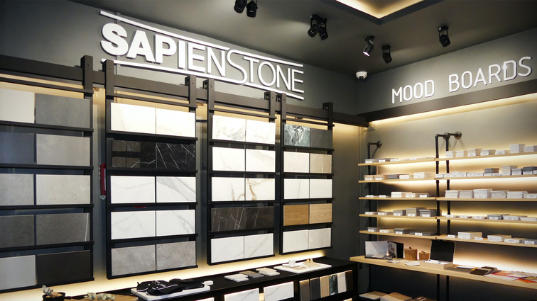 Slab Lab Dubai top cucina in gres porcellanato SapienStone campioni superfici ceramiche